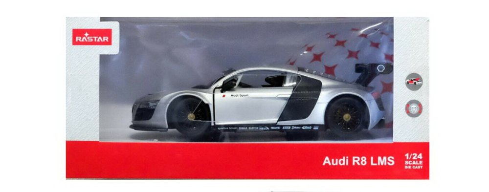 MASINUTA METALICA AUDI R8 ARGINTIE SCARA 1 LA 24 [1]
