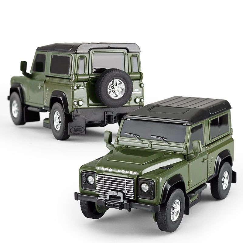 MASINUTA METALICA CONVERTIBILA LAND ROVER DEFENDER VERDE CU SCARA 1 LA 32 [4]