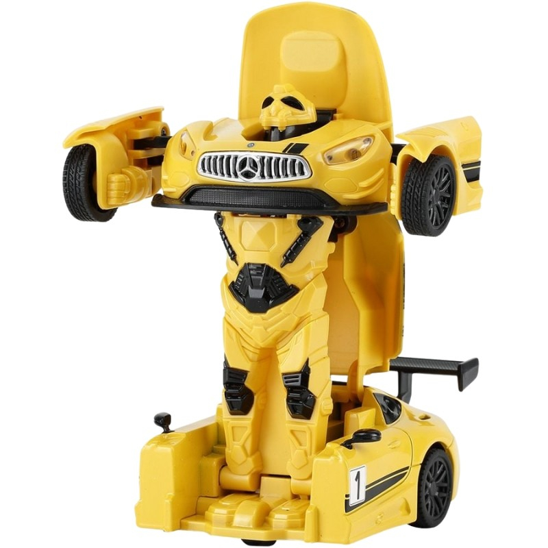 MASINUTA METALICA CONVERTIBILA MERCEDES BENZ GT3 GALBENA CU SCARA 1 LA 32 [3]