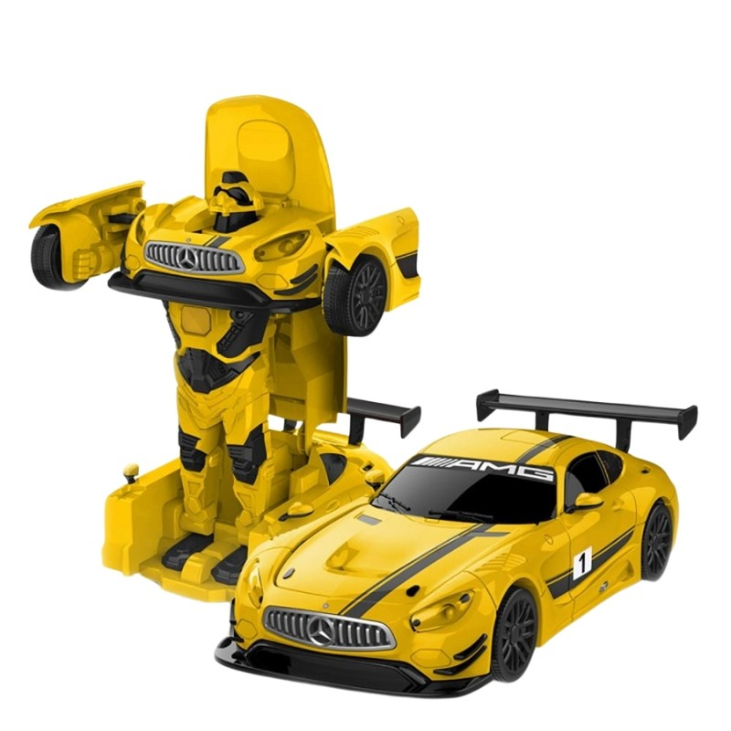 MASINUTA METALICA CONVERTIBILA MERCEDES BENZ GT3 GALBENA CU SCARA 1 LA 32 [1]