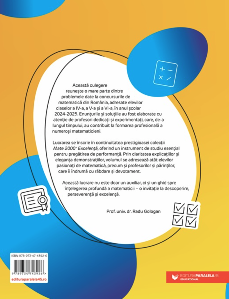 Culegere Matematica pentru olimpiade si concursuri scolare. Clasele IV-VI - Gheorghe Cainiceanu, Emilia-Stefania Raducan, Mariana Draga-Tatucu [2]