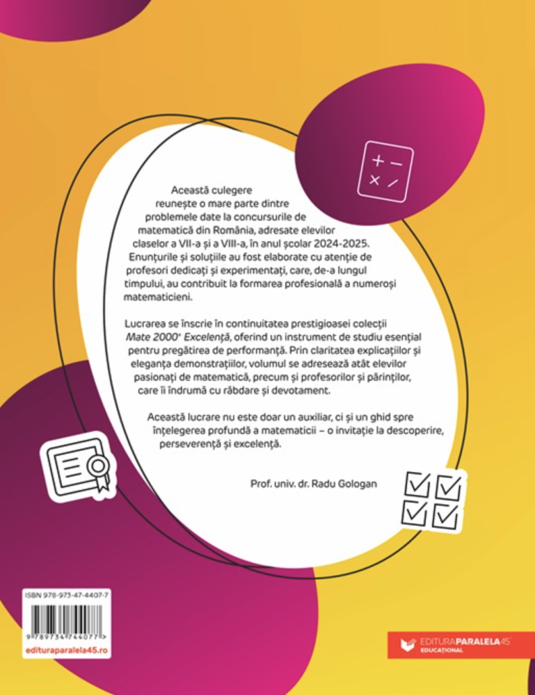 Culegere Matematica clasele a VII-VIII-a pentru olimpiade si concursuri scolare 2025 - Gheorghe Cainiceanu, Emilia-Stefania Raducan, Mariana Draga-Tatucu [2]