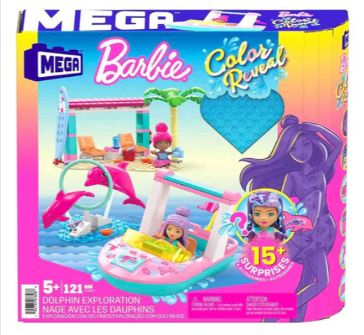 Set de constructie Mega Bloks Barbie Color Reveal Dolphin Exploration 121 piese [2]