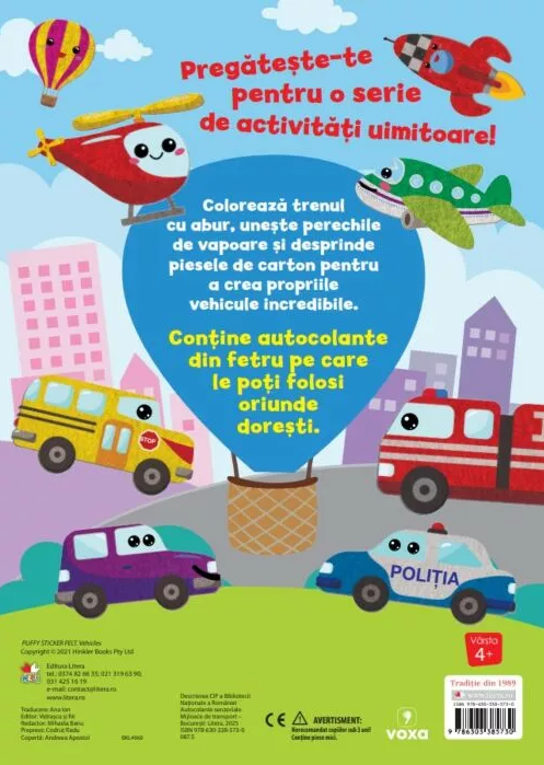 Mijloace de transport. Activitati cu figurine detasabile. Autocolante senzoriale [2]