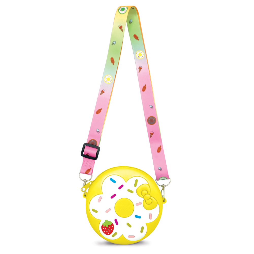 Mini geanta Donuts din silicon cu fermoar si curea 12 x 3.5 cm  culori diferite [6]