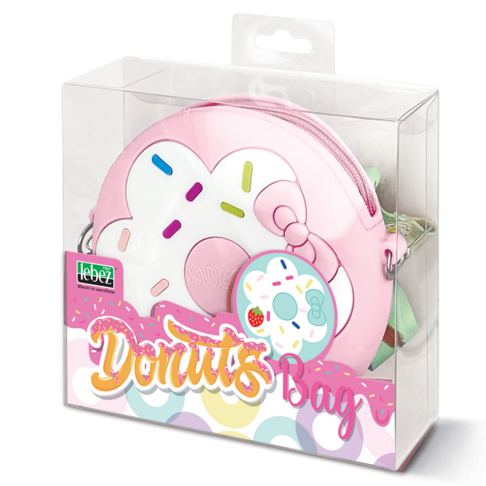 Mini geanta Donuts din silicon cu fermoar si curea 12 x 3.5 cm  culori diferite [4]