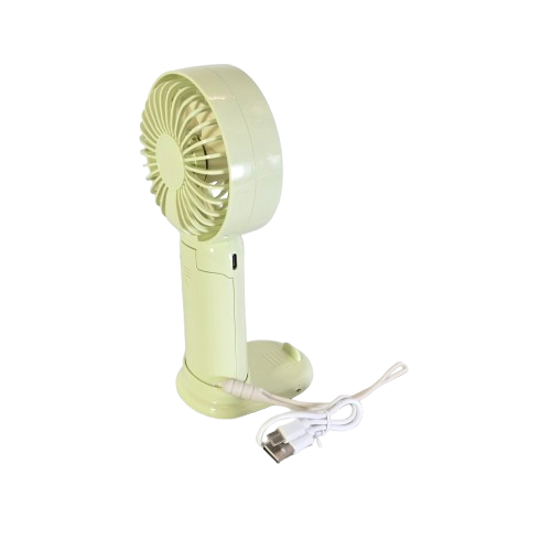Mini ventilator portabil cu suport  si incarcare USB verde [3]