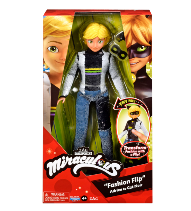 Papusa Miraculous Cat Noir cu paiete 26 cm [4]