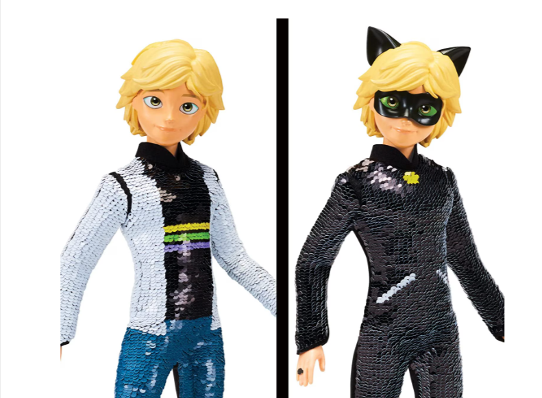 Papusa Miraculous Cat Noir cu paiete 26 cm [3]