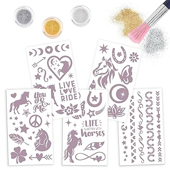 Miss Melody set tatuaje cu sclipici Night Horses [2]