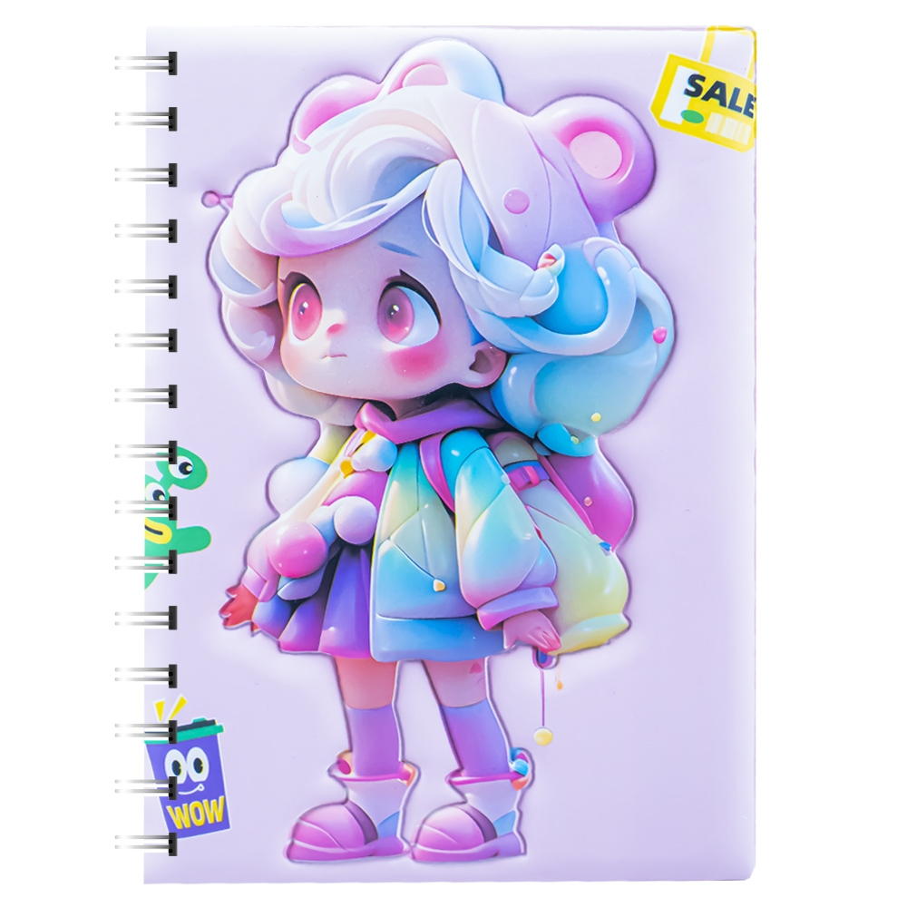 Notes 3D cu arc 80 file fetita culori diferite [3]