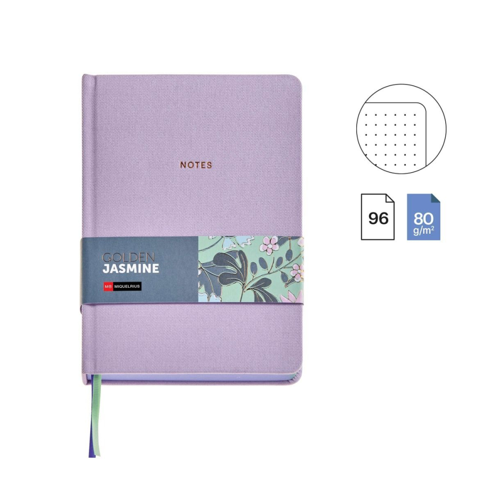 Notebook A5 96 file punctat mov Golden Jasmine [2]