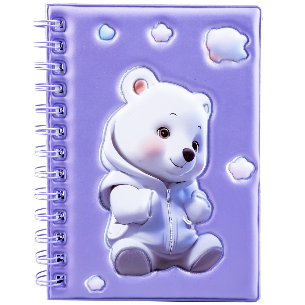 Notes A6 cu arc 60 file 3D ursulet diverse culori [3]