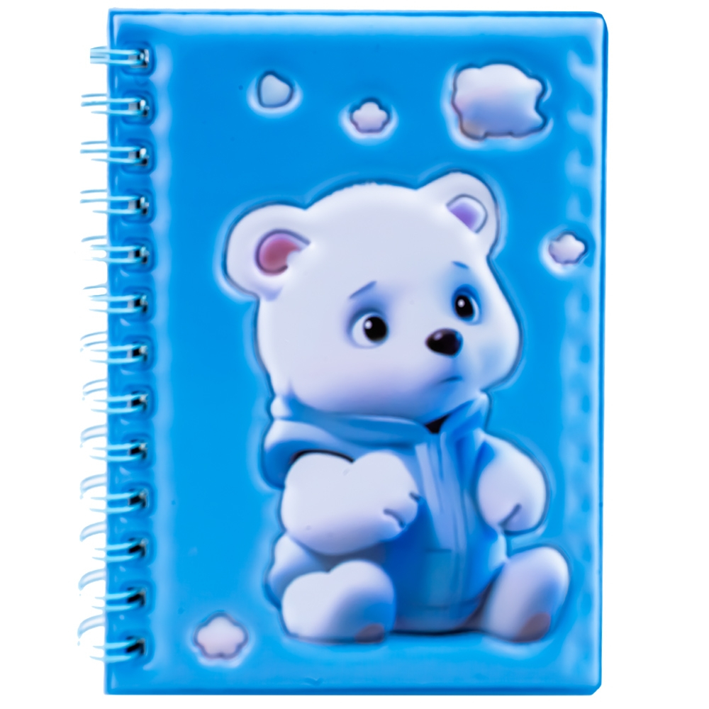 Notes A6 cu arc 60 file 3D ursulet diverse culori [6]