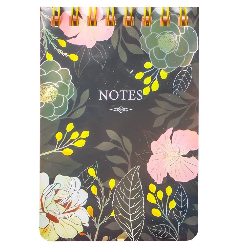 Notes A7 cu arc dictando 70 file coperta florala holografica [5]