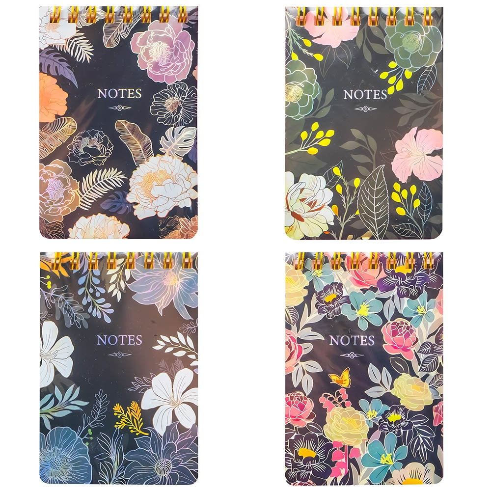 Notes A7 cu arc dictando 70 file coperta florala holografica [1]