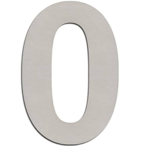 Autocolant numar 0 otel inoxidabil gri 7.5 cm [1]