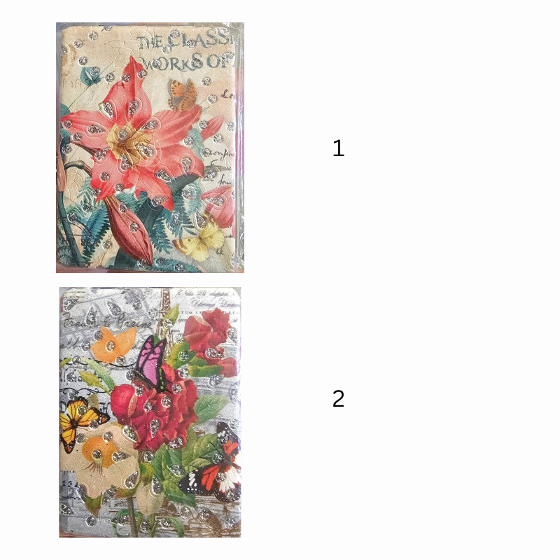 Oglinda de buzunar cu design floral si cristale stralucitoare modele diferite [2]