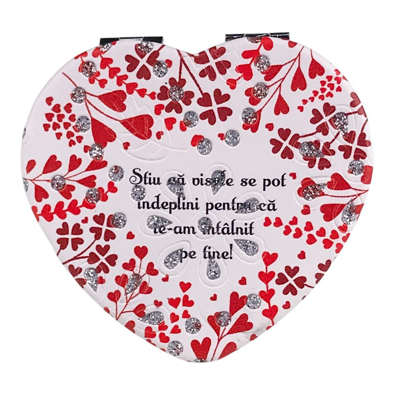 Oglinda de poseta inima cu mesaj de dragoste 7x7cm [5]
