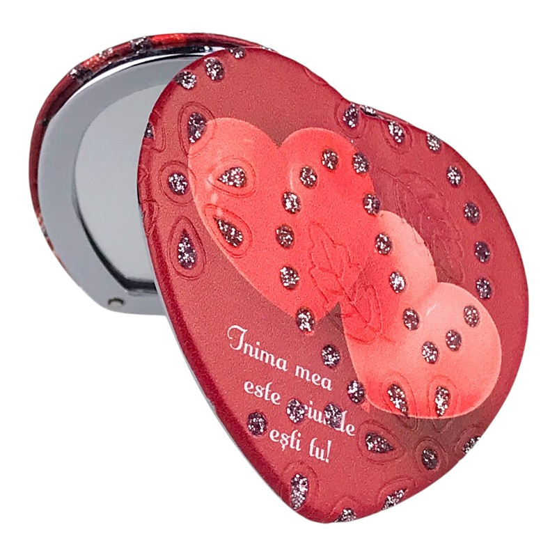 Oglinda de poseta inima cu mesaj de dragoste 7x7cm [8]