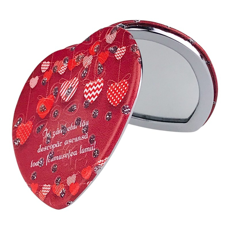 Oglinda de poseta inima cu mesaj de dragoste 7x7cm [7]