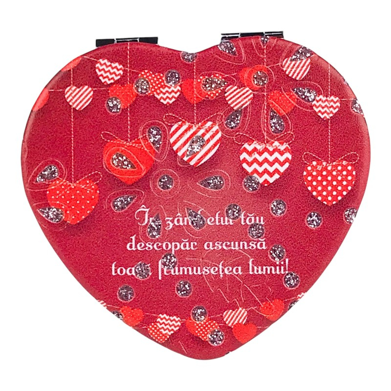 Oglinda de poseta inima cu mesaj de dragoste 7x7cm [3]