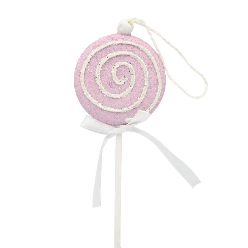 Ornament brad acadea pe bat 7.5x19 cm roz [1]