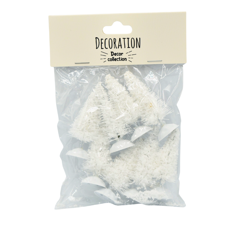 Ornament brad alb 8/set plastic 6 cm [2]