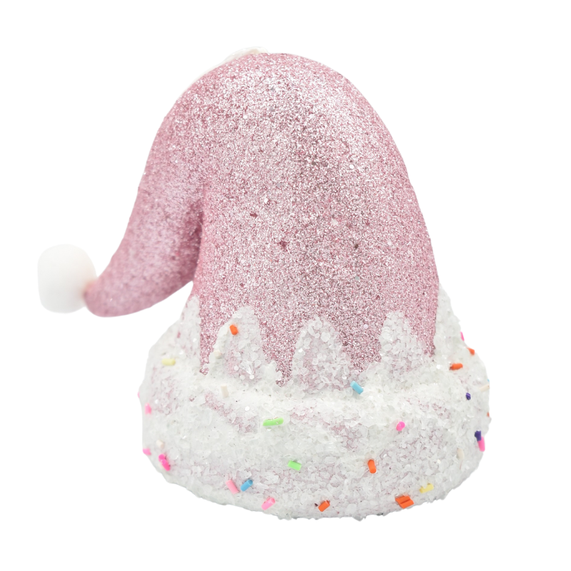 Ornament caciulita roz din polistiren 10x8 cm [1]