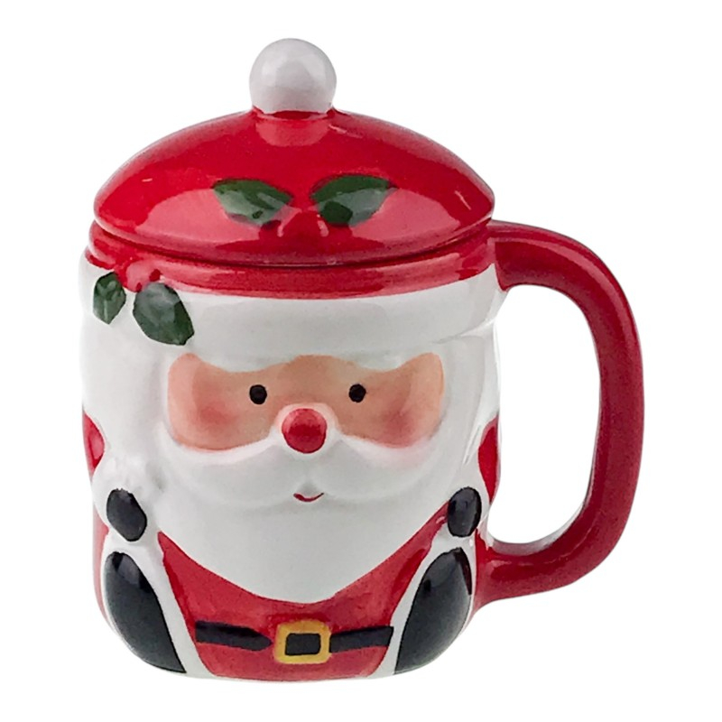 Cana din ceramica cu capac model Mos Craciun [1]