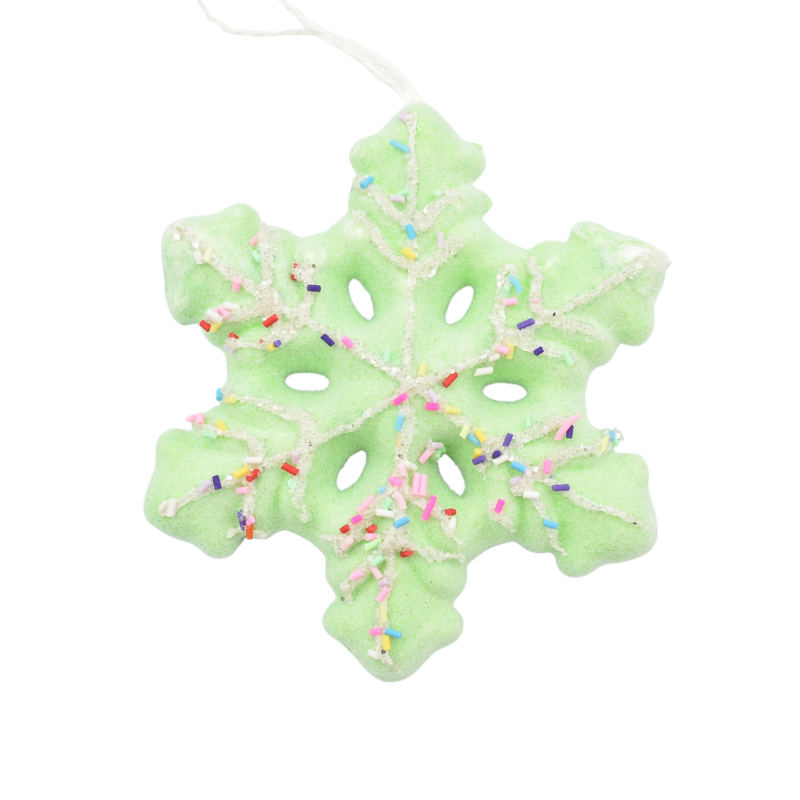 Ornament de agatat din polistiren fulg verde 12 cm [1]