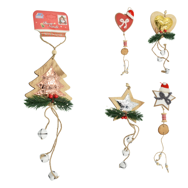 Ornament de agatat, stea, brad, inima din lemn [1]