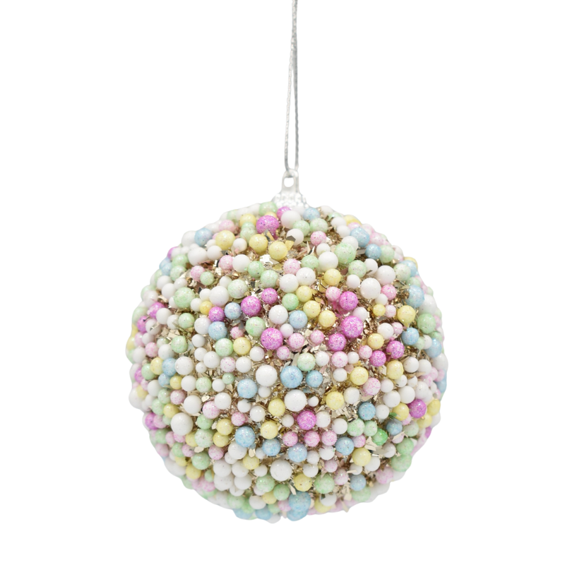 Ornament glob cu bobite colorate 8 cm [1]