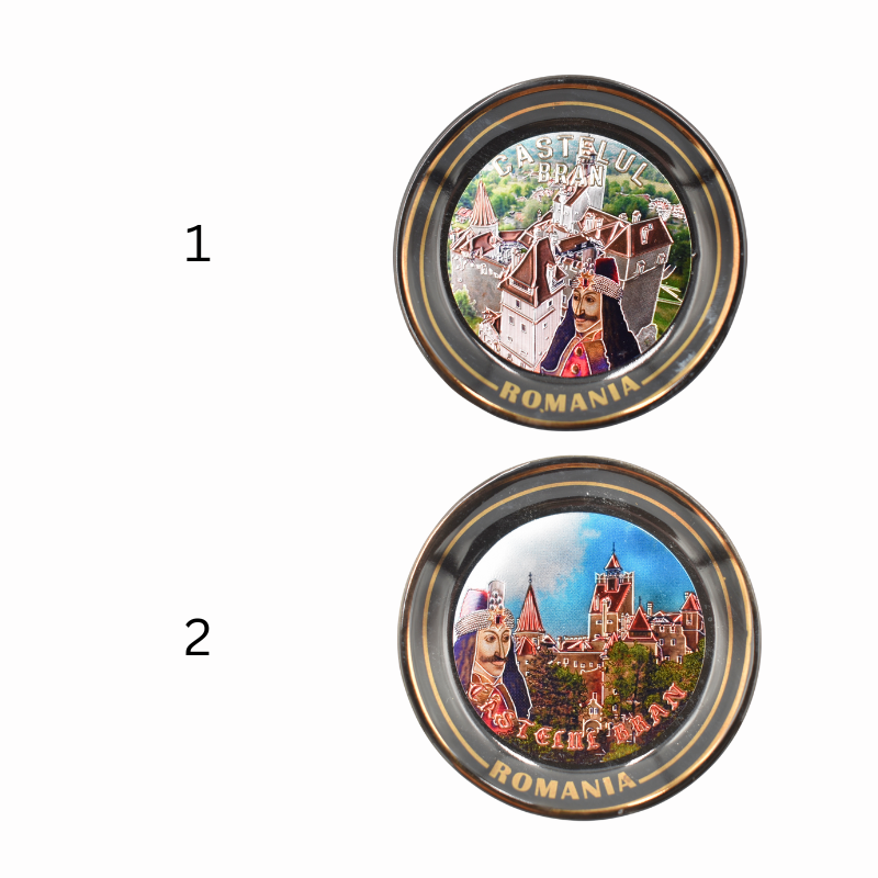 Ornament magnet din lemn rotund Romania 6 cm modele diferite [2]