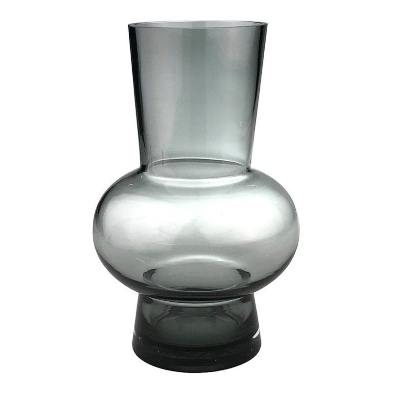 Vaza bombata din sticla fumurie 16x28 cm diverse culori [2]