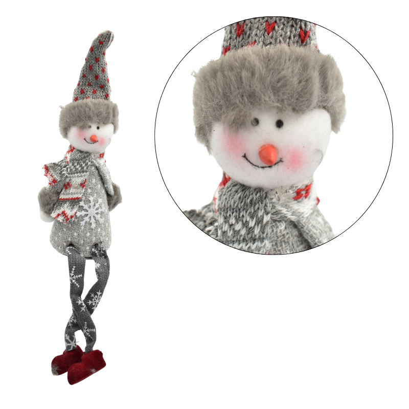 Ornamente pentru brad figurina om zapada cu pulover gri [1]