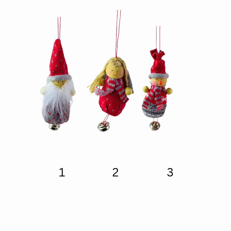 Figurina decorativa de agatat pentru Craciun cu clopotel 12 cm modele diverse [2]