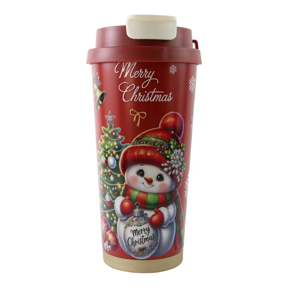 Pahar termos craciun 450 ml cu capac om de zapada [5]