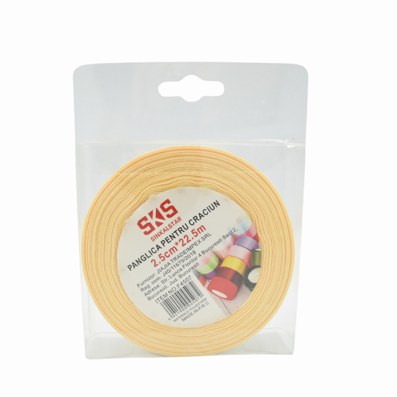 Panglica 2.5 cm x22.5 m crem deschis SKS Sinkalstar [2]