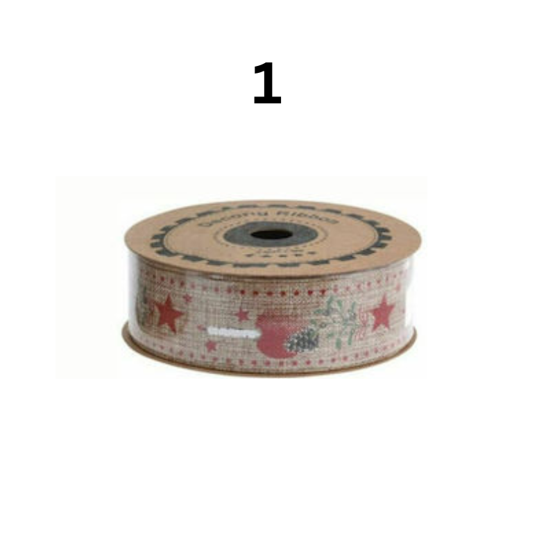 Panglica Craciun maro 500x2.5cm modele diverse [2]