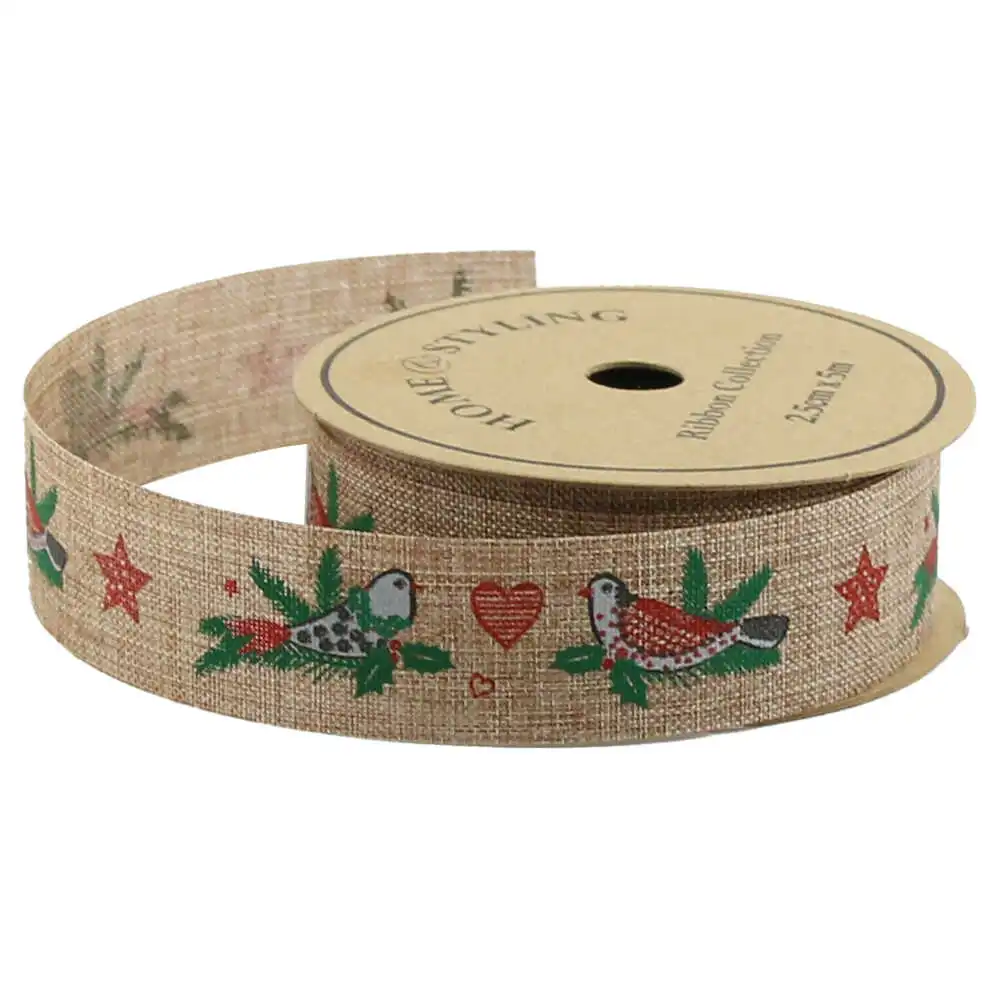 Panglica textila de Craciun Merry Christmas 2.5 x 500 cm modele diverse [7]