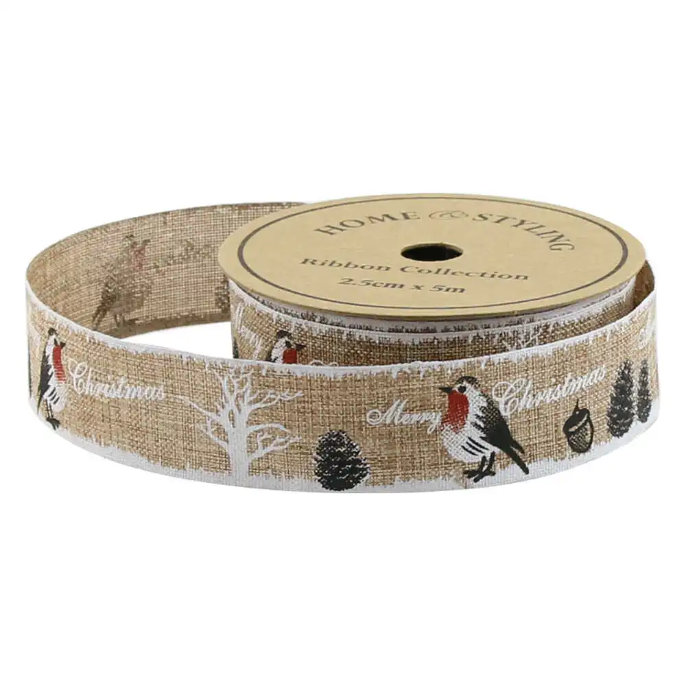 Panglica textila de Craciun Merry Christmas 2.5 x 500 cm modele diverse [8]