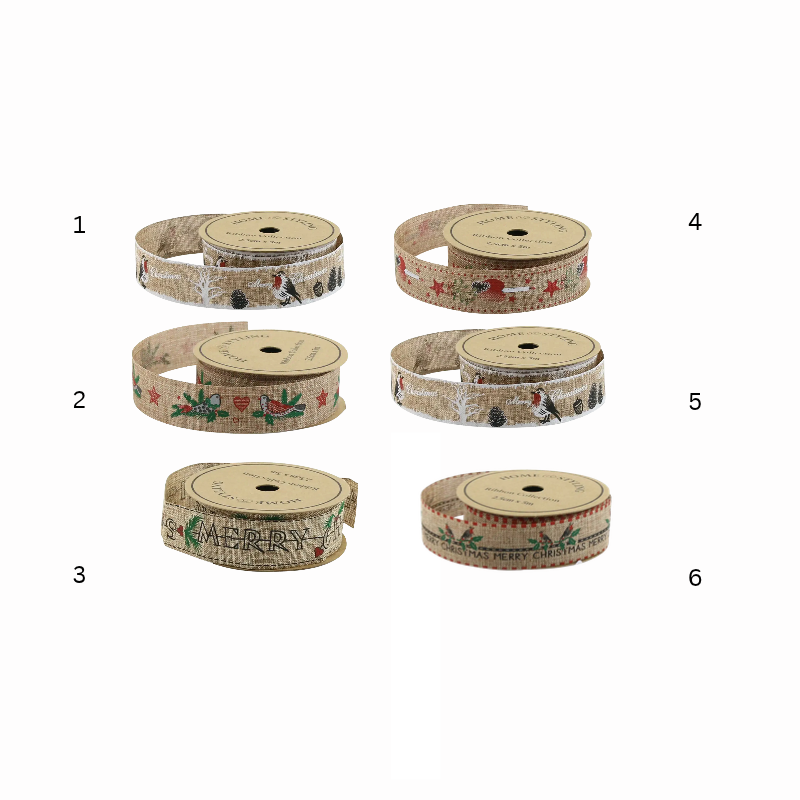 Panglica textila de Craciun Merry Christmas 2.5 x 500 cm modele diverse [2]