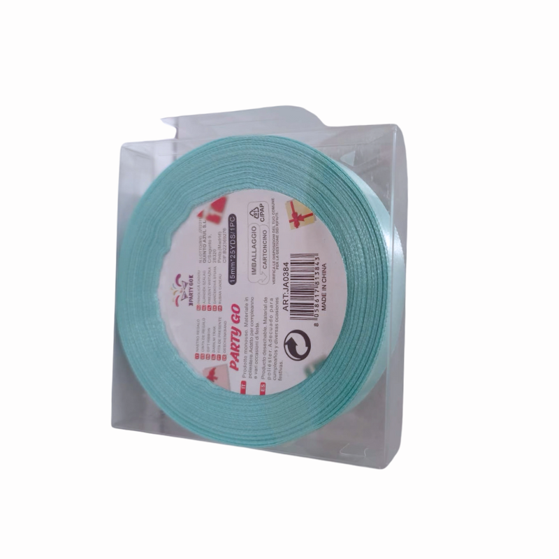 Panglica satin 1.5 cm x 25 m turcoaz deschis Party Go [2]