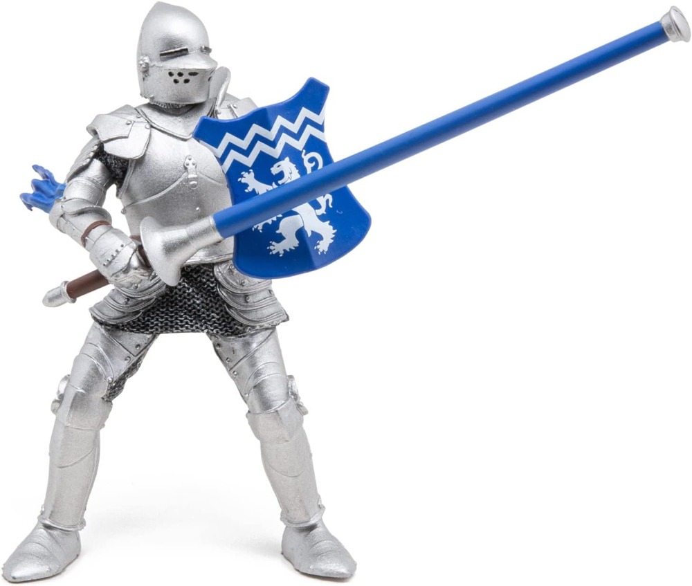 Figurina cavaler cu sulita si scut albastru 9.5 cm Papo [2]