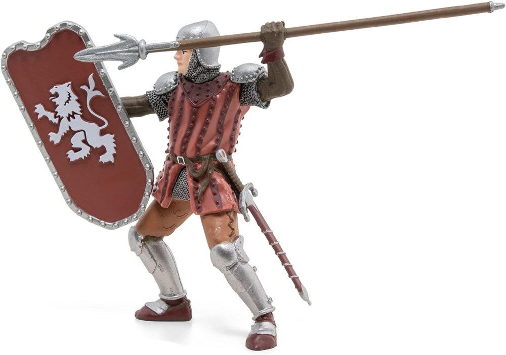 Figurina cavaler cu sulita si scut rosu 15 cm Papo [2]