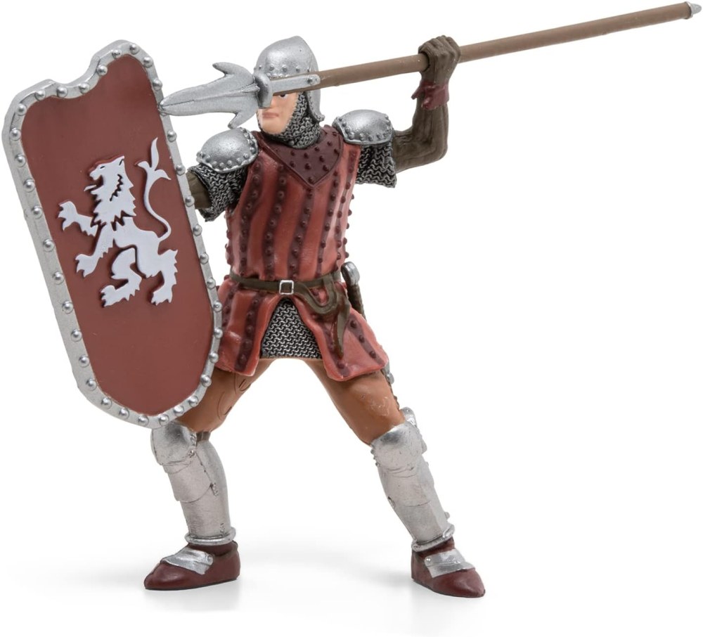 Figurina cavaler cu sulita si scut rosu 15 cm Papo [4]