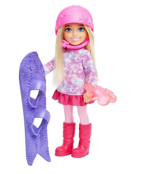 Papusa Barbie Chelsea cu snowboard aventuri de iarna 15 cm [3]