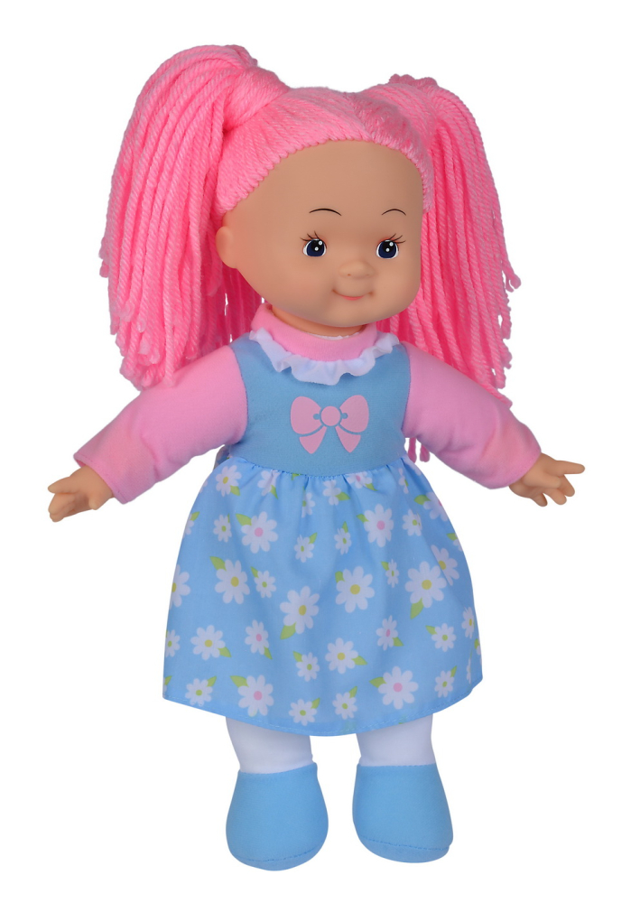 PAPUSA FLOWER DOLLY DIN MATERIAL TEXTIL 38CM CU PARUL ROZ [2]