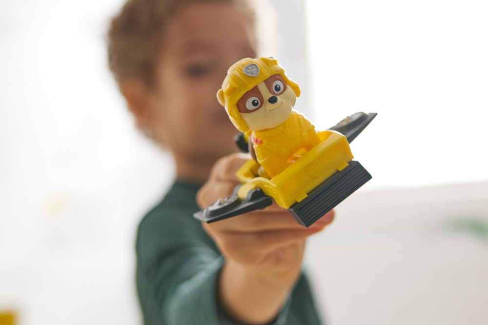 PATRULA CATELUSILOR ACTION PUPS SET VEHICUL DE SALVARE HOVERBOARD SI FIGURINA RUBBLE 5 CM [4]